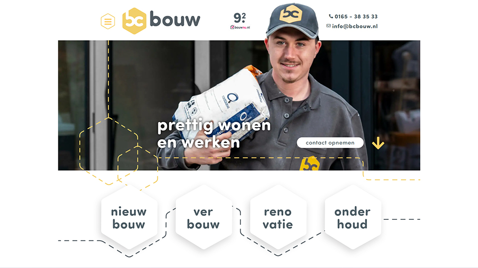 Website BC Bouw in nieuwe huisstijl - Conntext